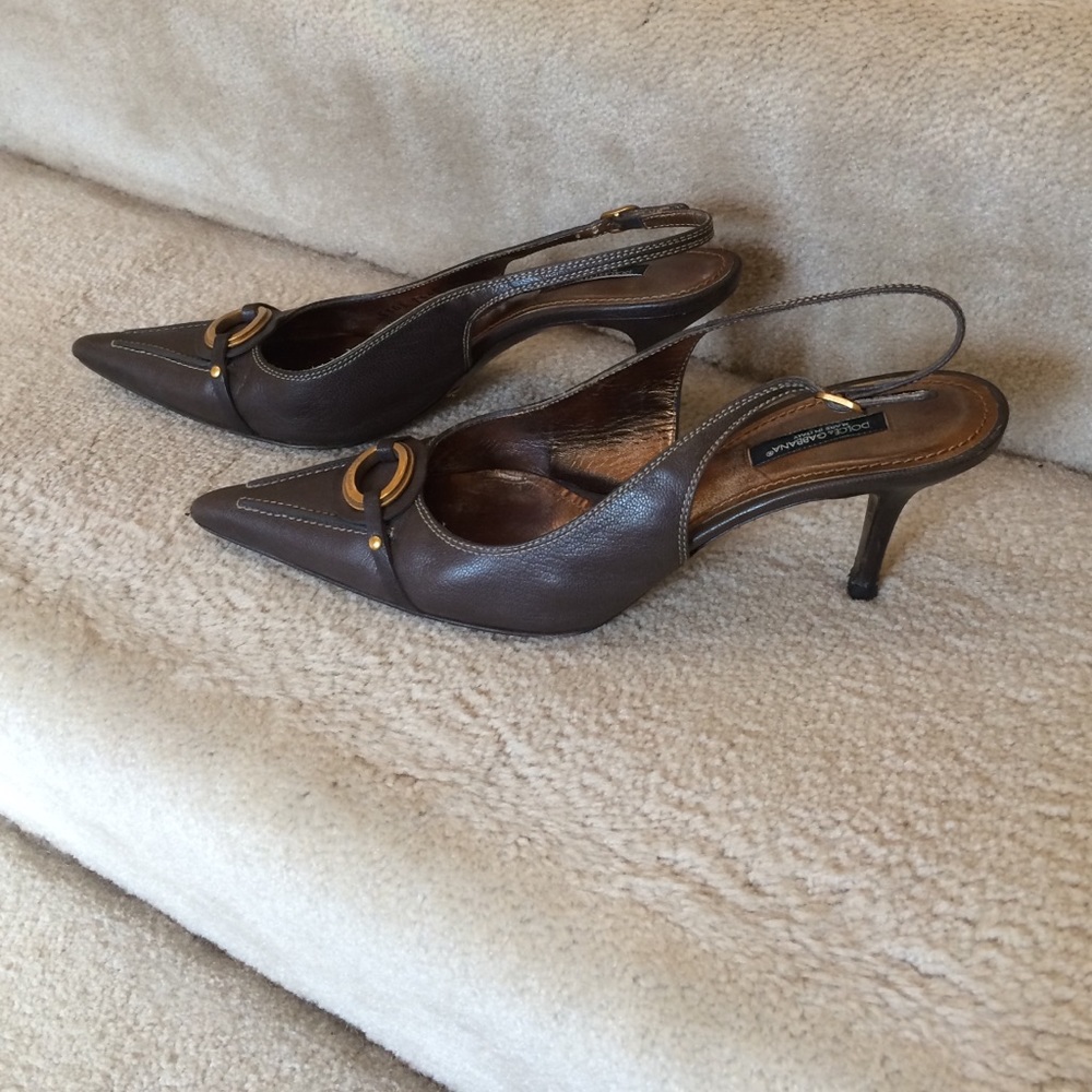 Dolce & Gabbaba Olive sling backs y2k - Picture 2 of 4